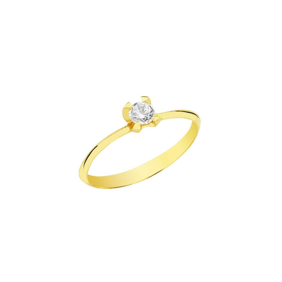 18K Solitario Oro Amarillo Circonita 3.5 Mm