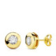 18K Pendientes Oro Amarillo Chaton Circonita 8.5 Mm