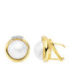 18K Pendientes Perla Japonesas 15X14 Mm