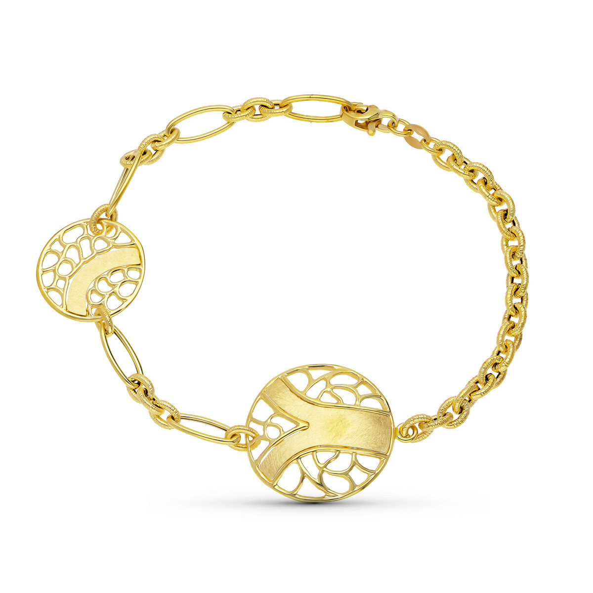 18K Pulsera Oro Amarillo Motivos.