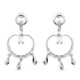 18K Pendientes Oro Blanco Circonitas 42X20 Mm