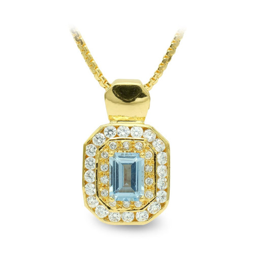 18K Gargantilla Oro Amarillo Rectangular Con Circonitas