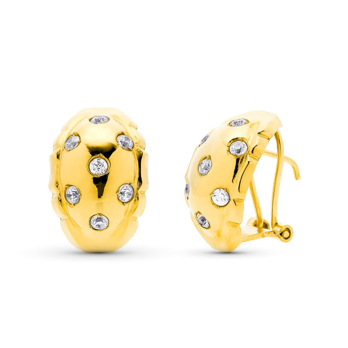 18K Pendientes Oro Amarillo Con Circonita