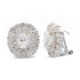 18K Pendientes Oro Blanco Circonitas 14X12 Mm