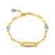 18K Pulsera Oro Bicolor Motivos Y Hojas