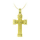 18K Cruz Oro Amarillo Tallada 45X27 Mm