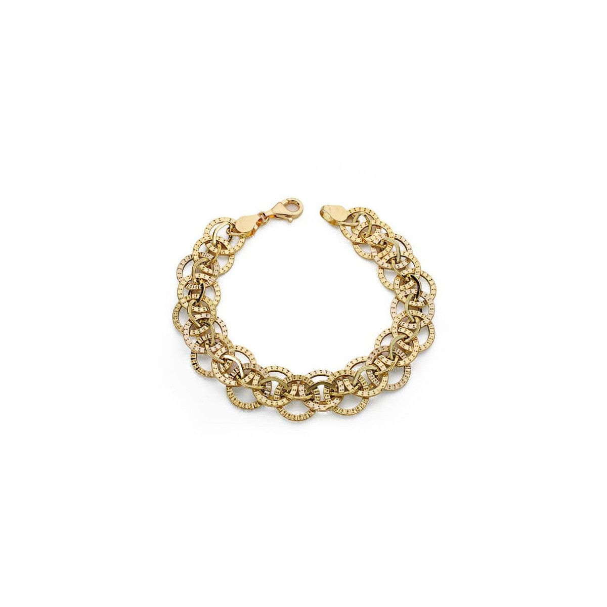 18K Pulsera Bicolor Hueca 19 Cm 6.00 Gr