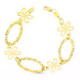 18K Pulsera Eslabones Y Flores 5.65 Gr