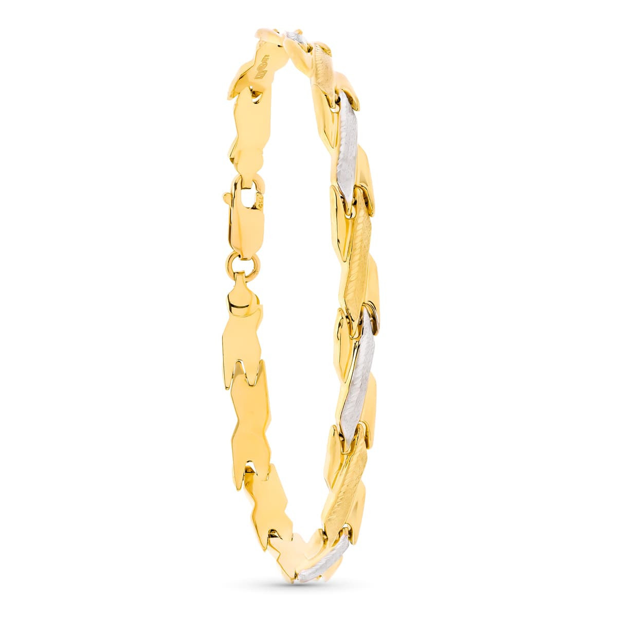 18K Pulsera Oro Bicolor Estampacion