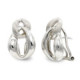 18K Pendientes Oro Blanco Mate Y Brillo