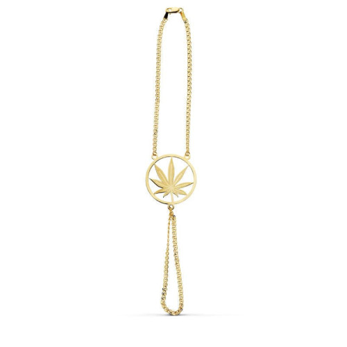 18K Pulsera India Marihuana Laser 19Cm