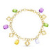 18K Pulsera Oro Amarillo Piedras Color