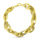 9K Pulsera Oro Amarillo Eslabones Triples. 19 Cm