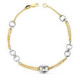 18K Pulsera Bicolor Estribos 19.5Cm 5.10 G