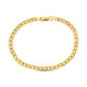 18K Pulsera Oro Amarillo Hueca Eslabon Barbado 18.5 Cm 3 Mm