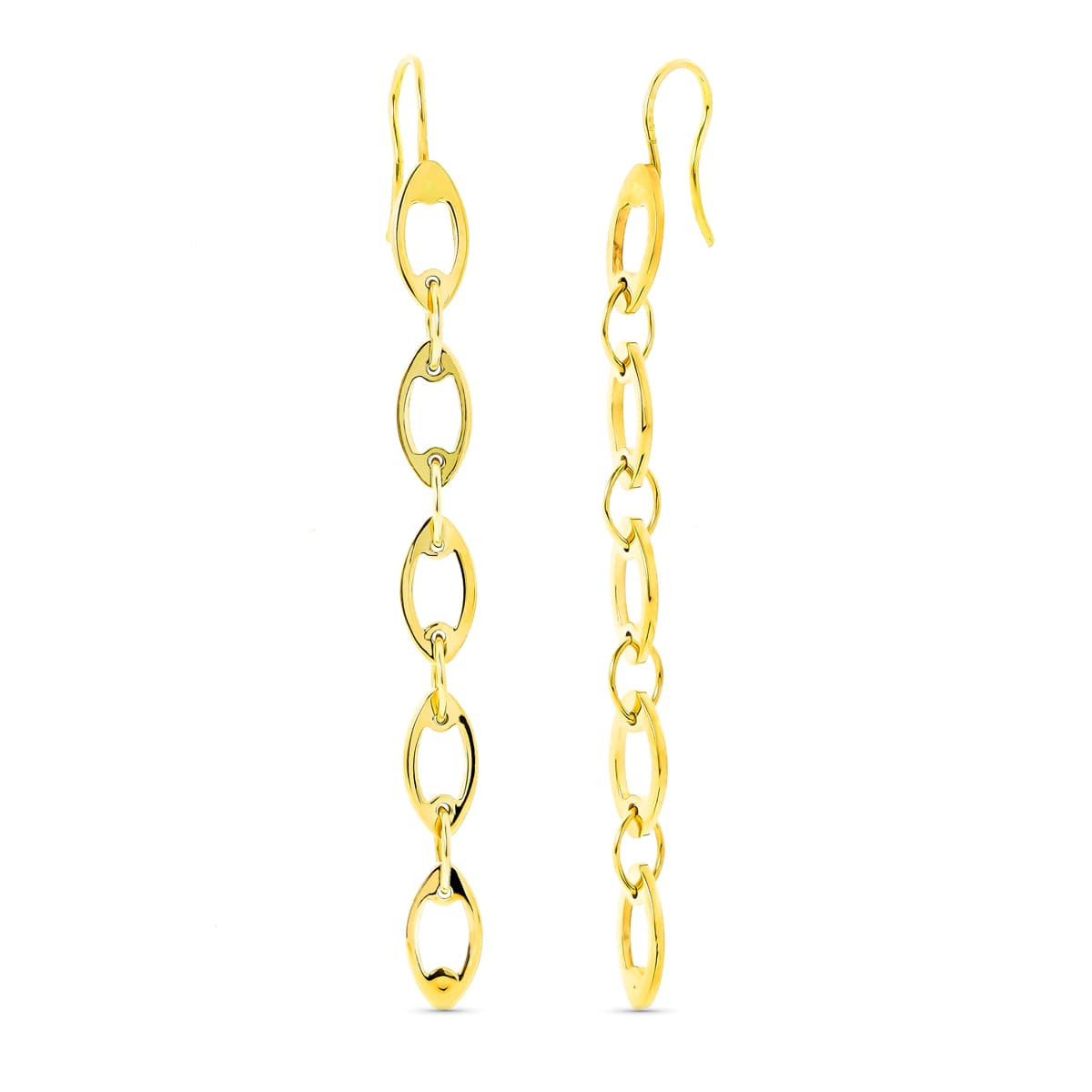 18K Pendientes Cadenitas Oro Amarillo