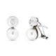 18K Pendientes Oro Blanco Perla Cultivada 7 Mm 14X7 Mm