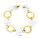 18K Pulsera Bicolor Flores 18.5Cm