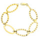 18K Pulsera Oro Amarillo Eslabones Con Ondas.