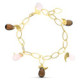 18K Pulsera Oro Amarillo Piedras Color