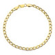 18K Pulsera Oro Amarillo Hueca Eslabones Barbada Ancho 3 Mm 19 Cm