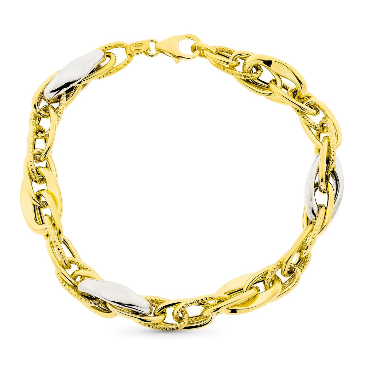 9K Pulsera Oro Bicolor 20 Cm