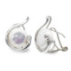 18K Pendientes Oro Blanco Perla Boton 10 Mm