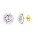 18K Pendientes Oro Blanco Roseton Circonitas 12 Mm