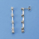 18K Pendientes Largos Circonitas 32X3 Mm