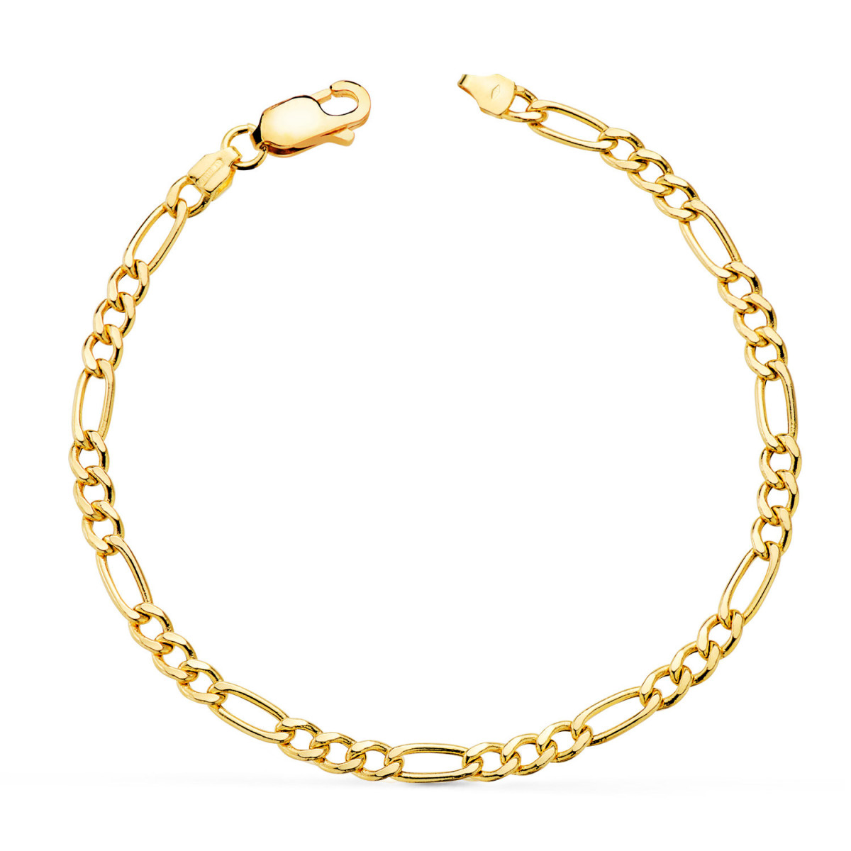 18K Pulsera Oro Amarillo Cartier 3X1 Hueca Ancho  3,5 Mm Largo: 19 Cm