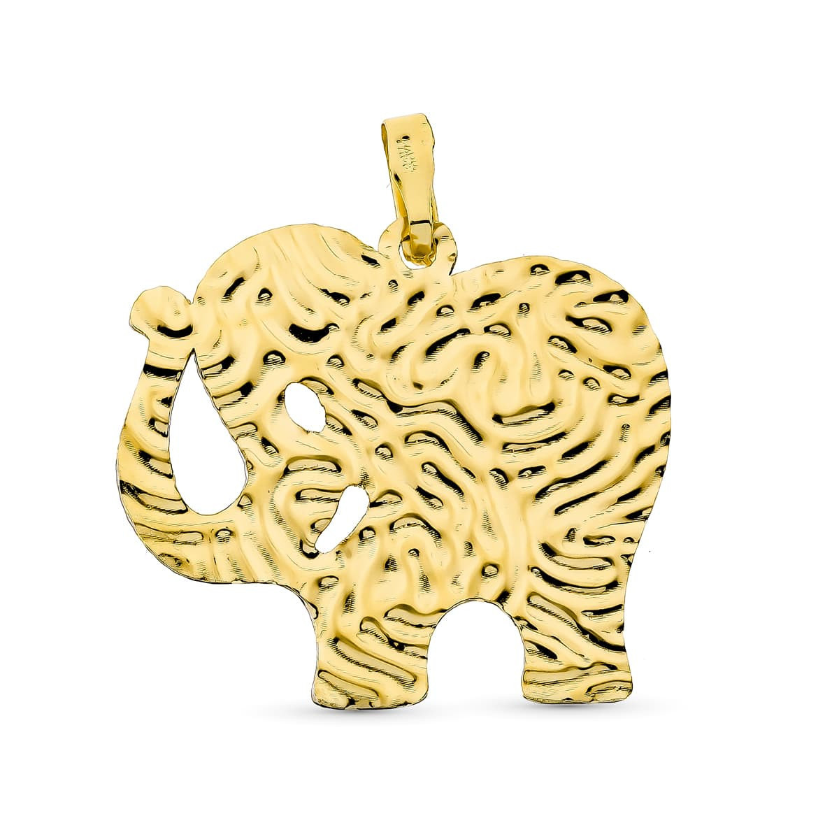 18K Colgante Oro Amarillo Bicolor Elefante. 30X27 Mm