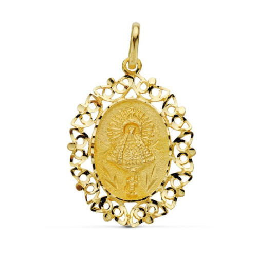 18K Medalla Virgen Del Pilar Orla 30X22 Mm