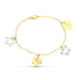 18K Pulsera Oro Bicolor Flores 17 Cm