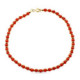 18K Pulsera Oro Amarillo Coral Fino Cerdeña Y Anillas Oro En Brillo 19 Cm