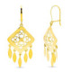 18K Pendientes Oro Amarillo Largos Calados Lagrimas