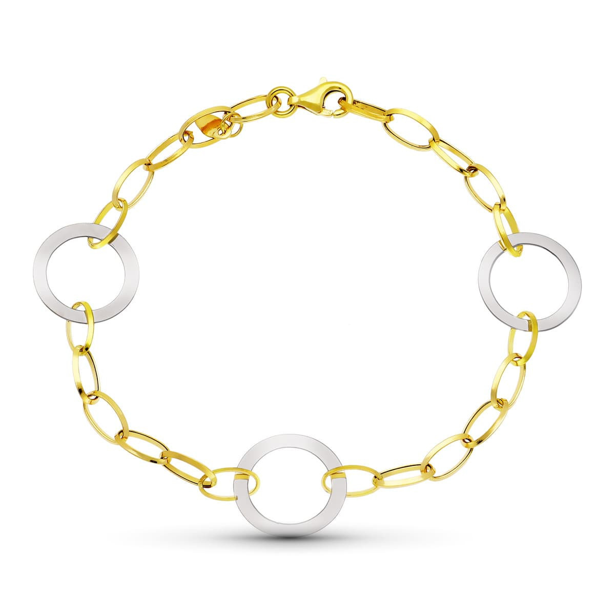 18K Pulsera Oro Bicolor Circulos