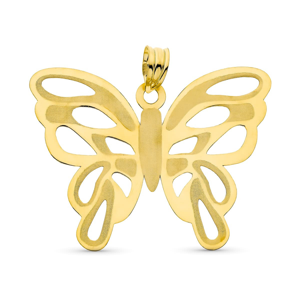 18K Colgante Oro Amarillo Laser Mariposa 39X30 Mm