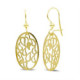 18K Pendientes Oro Amarillo Largos Oval Calados