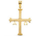 18K Cruz De Covadonga Oro Amarillo Detalles Relieve.  37 X 28 Mm