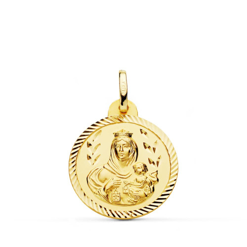 18K Medalla Virgen Del Carmen Helice 20 Mm