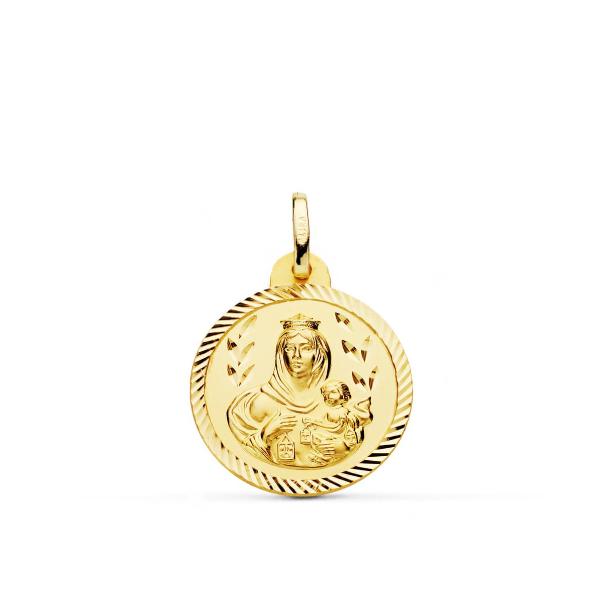 18K Medalla Virgen Del Carmen Helice 20 Mm