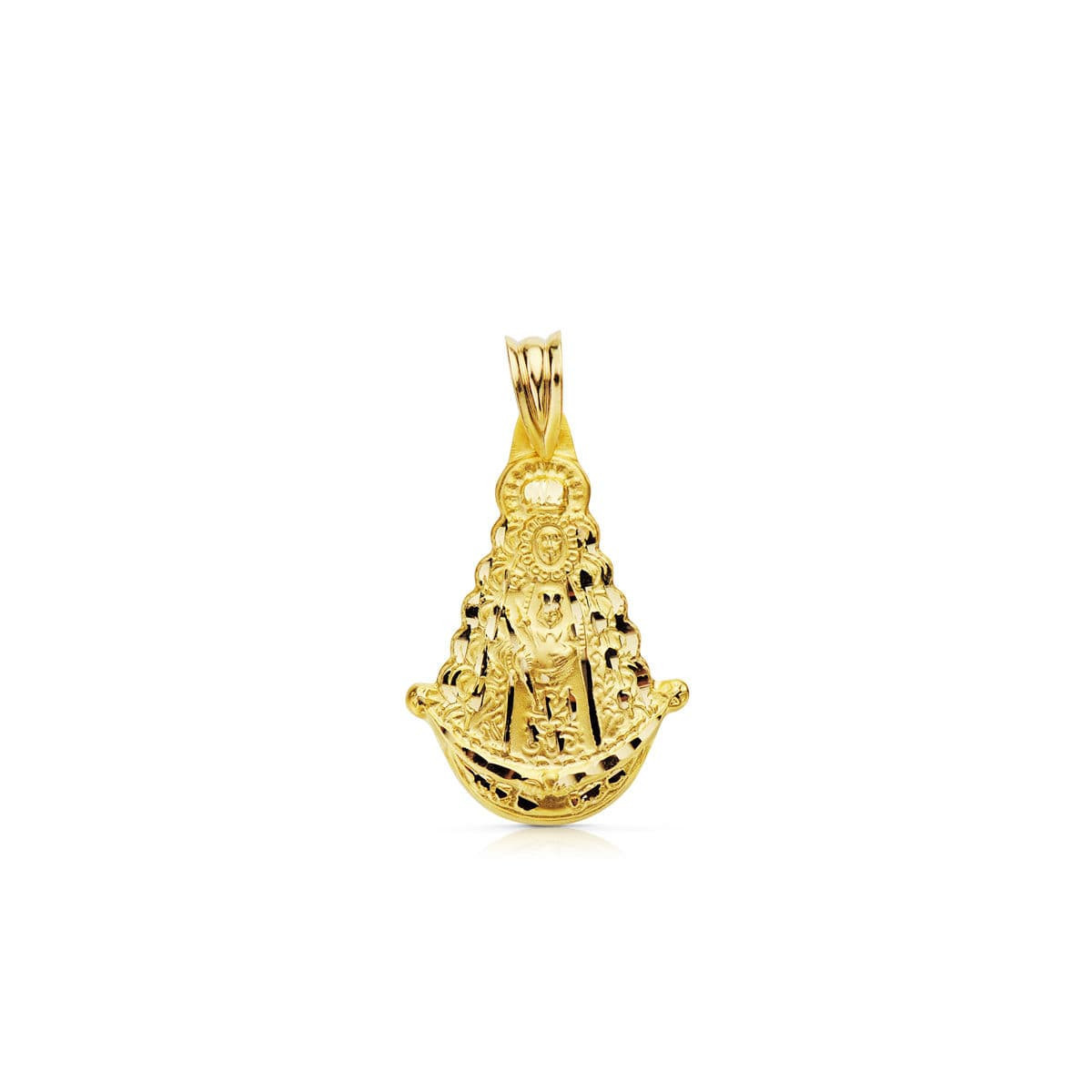 18K Virgen Del Rocio Silueta 30X20 Mm Tallada