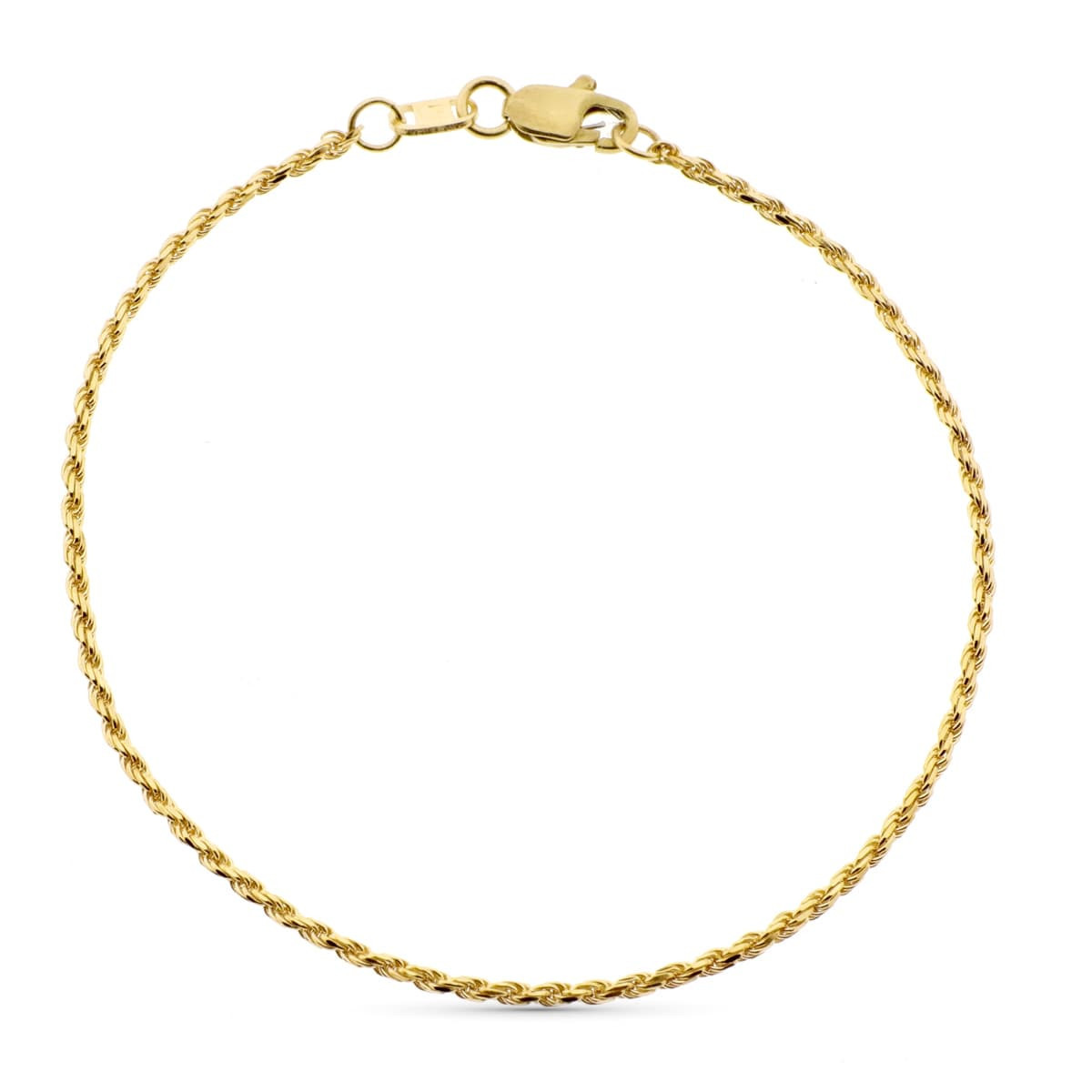 18K Pulsera Oro Amarillo Cordon Salomonico Ancho 1.5 Mm 19 Cm