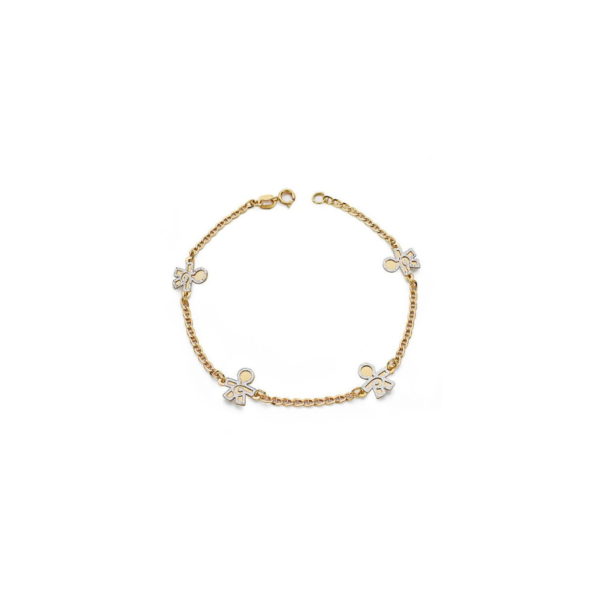 18K Pulsera Bicolor Niños 19.5 Cm