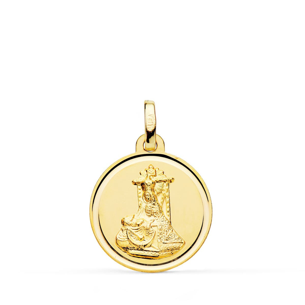 18K Medalla Virgen De Las Angustias Bisel 20 Mm