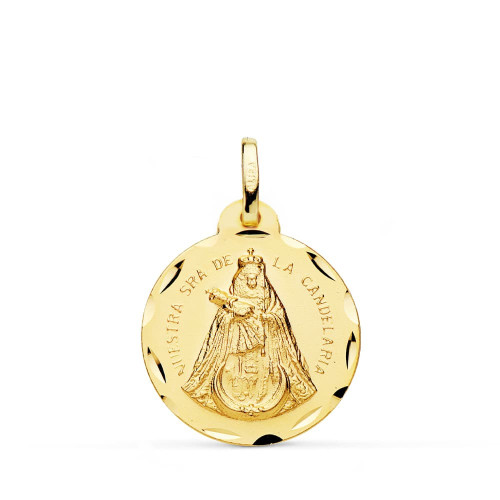 18K Medalla Nuestra Señora De La Candelaria 20 Mm