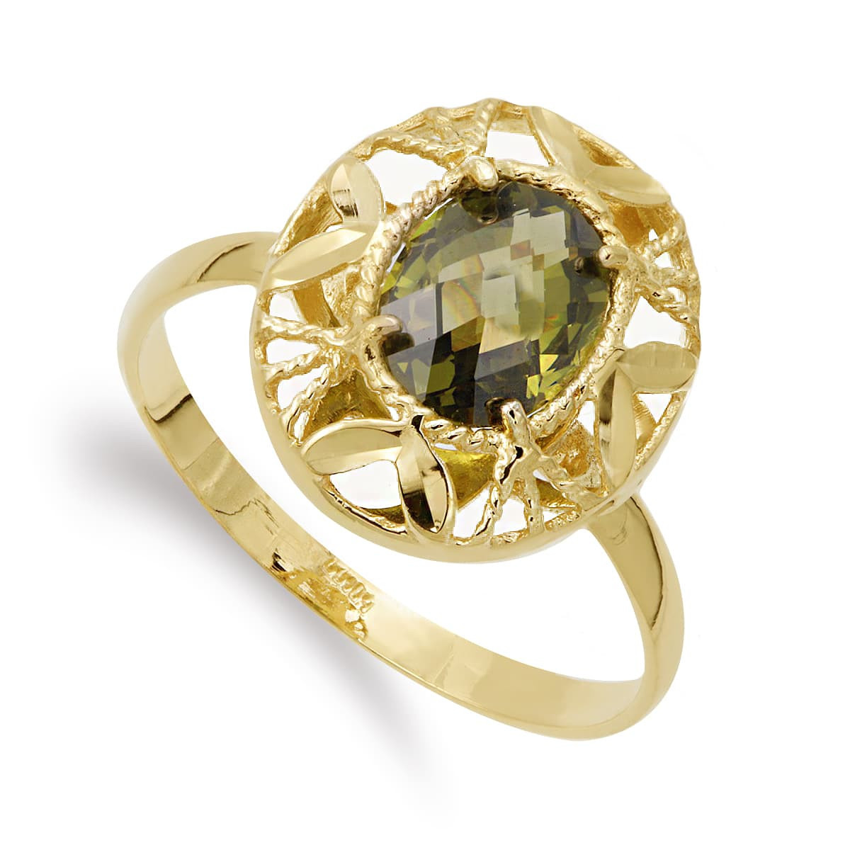 18K Sortija Oro Amarillo 1 Piedra Oval