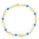 18K Pulsera Oro Amarillo Turquesa 4 Mm 18.5Cm