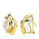 18K Pendientes Oro Bicolor Bandas 17X11 Mm