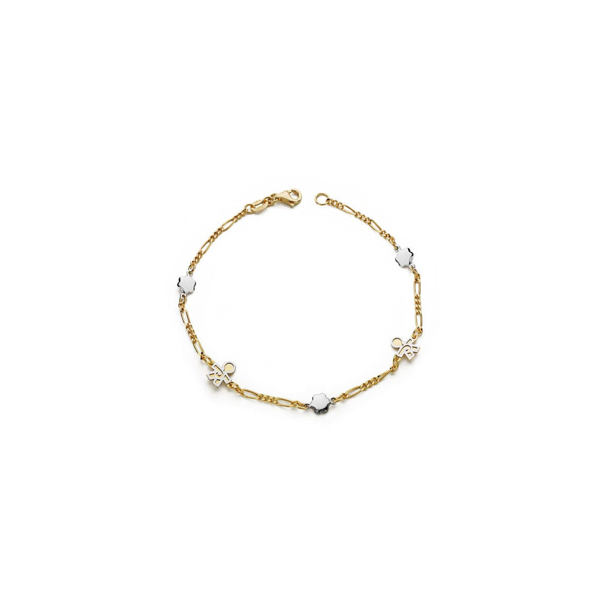 18K Pulsera Bicolor Niños 19 Cm